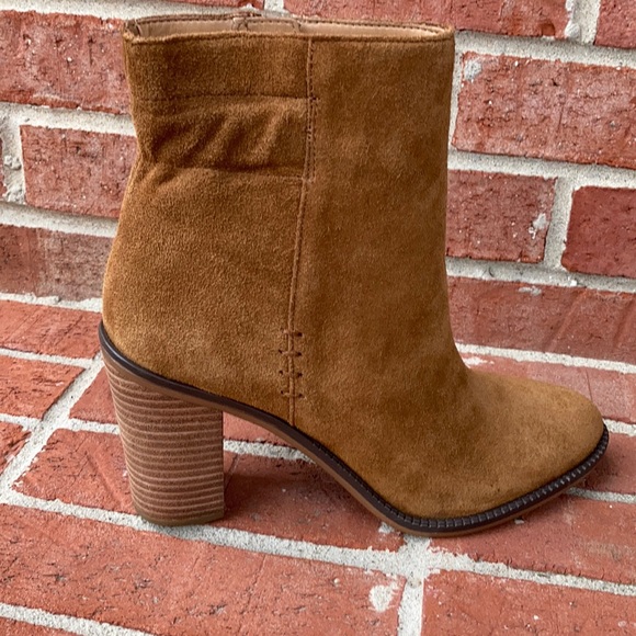 Franco Sarto Fawn Tan Suede High Ankle Booties - Picture 4 of 14